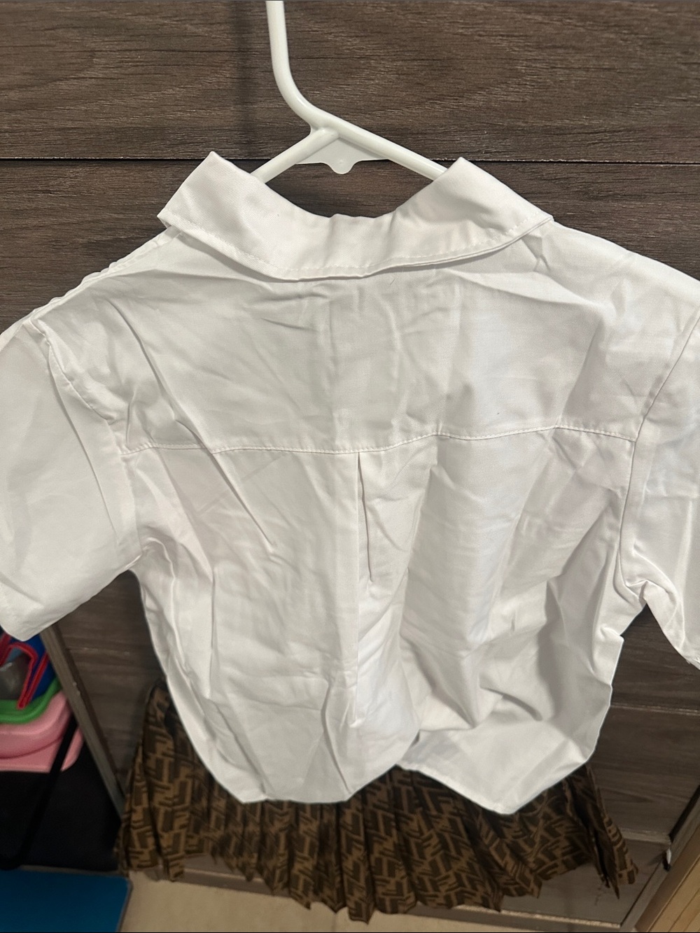 White Short Sleeve Button-Down Set size XS - Picture 5 of 5